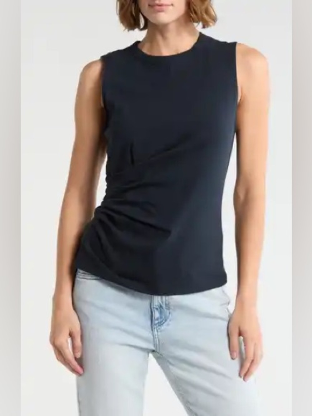 Rag & Bone Mica Faux Wrap Jersey Tank Salute Navy Small NWT